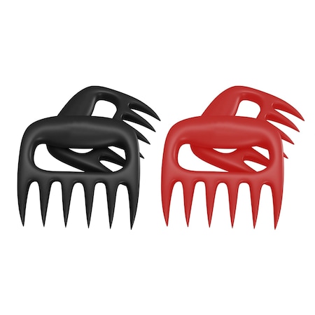 1947Kitchen Professional Meat Chicken Pulling And Shredding Claws, Black and Red, 2PK BUN-2-MSGC-RED-BLA-736